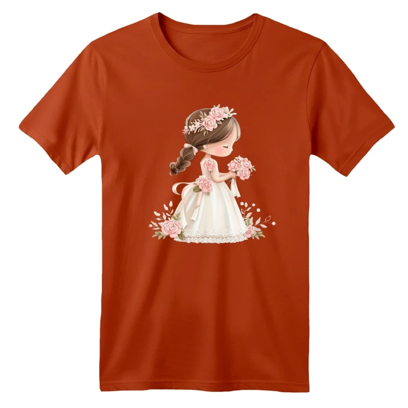 تی شرت آستین کوتاه بچگانه مدل دخترک کد 16