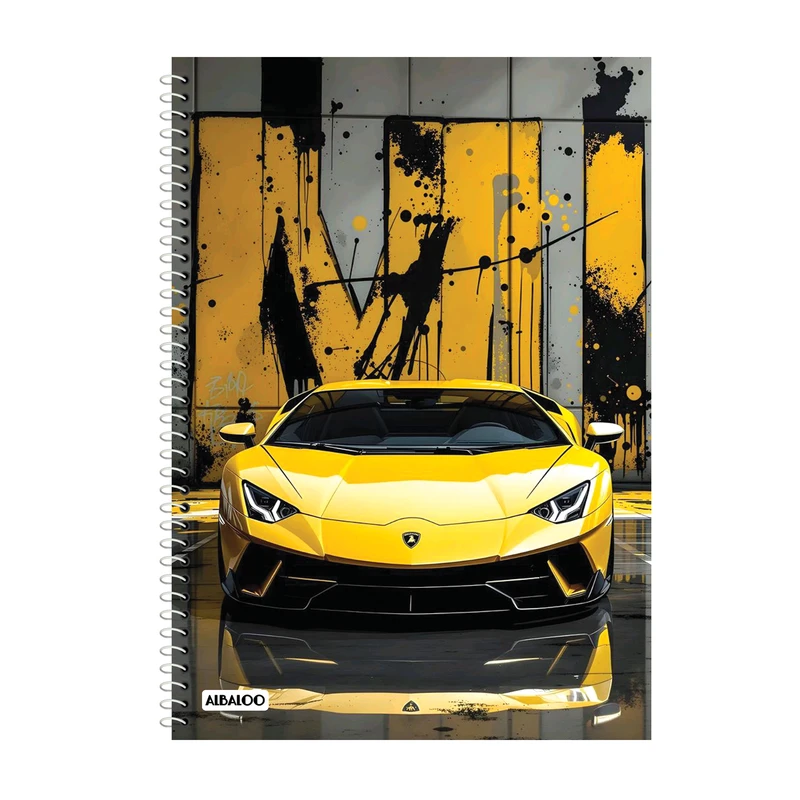 دفتر زبان 100 برگ آلبالو طرح ماشین کد 2074