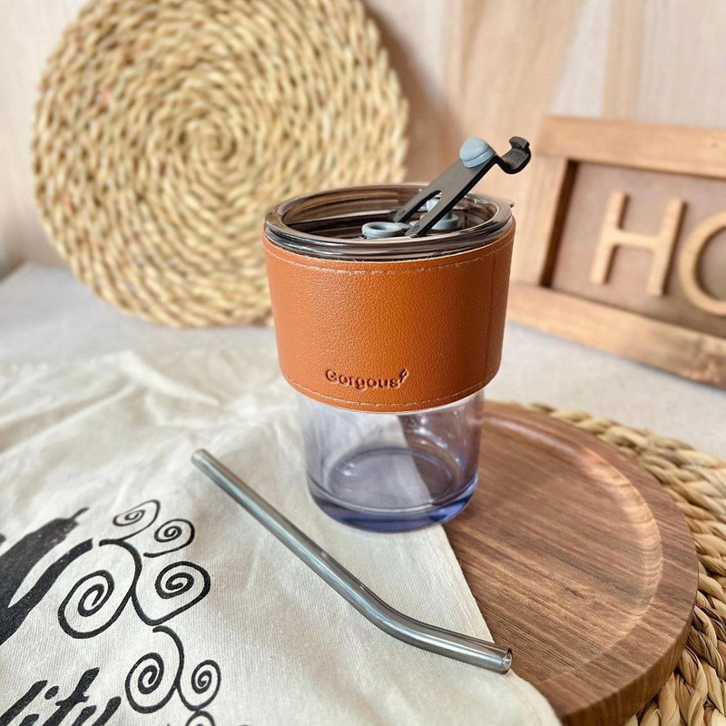 ماگ مدل شیشه ای چرمی