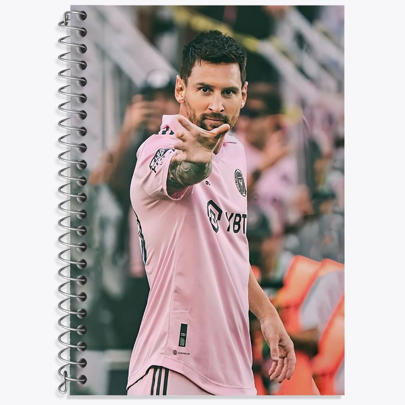 دفتر زبان 50 برگ خندالو مدل دو خط طرح لیونل مسی کد 36470