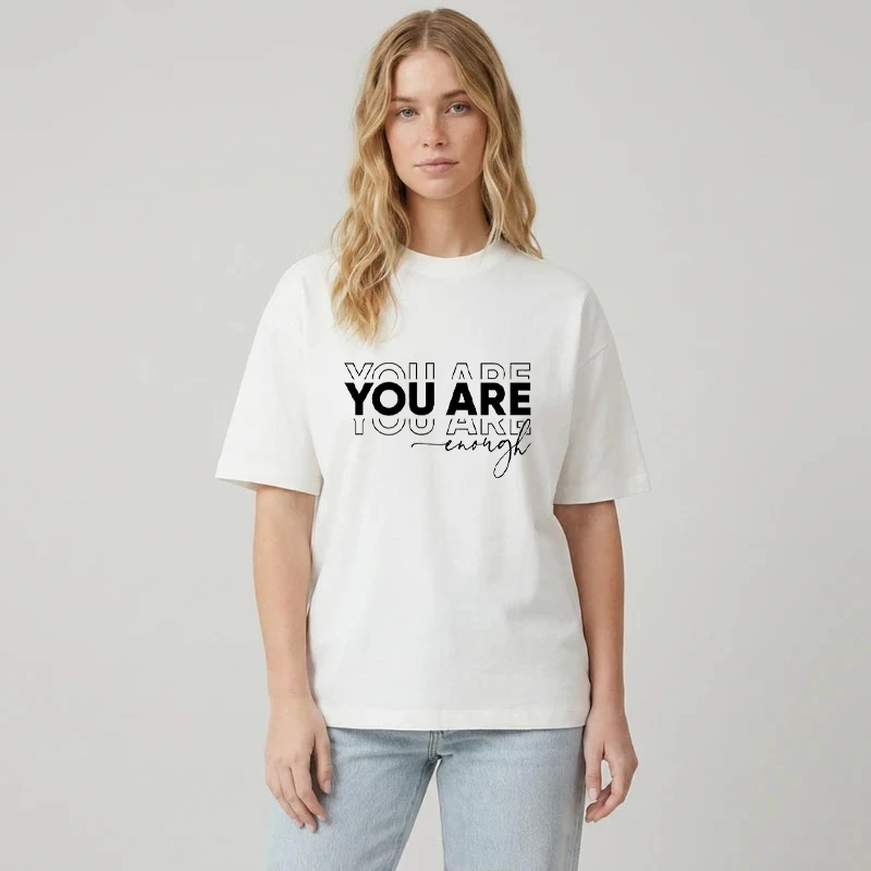 تی شرت آستین کوتاه زنانه پنبه طرح you are