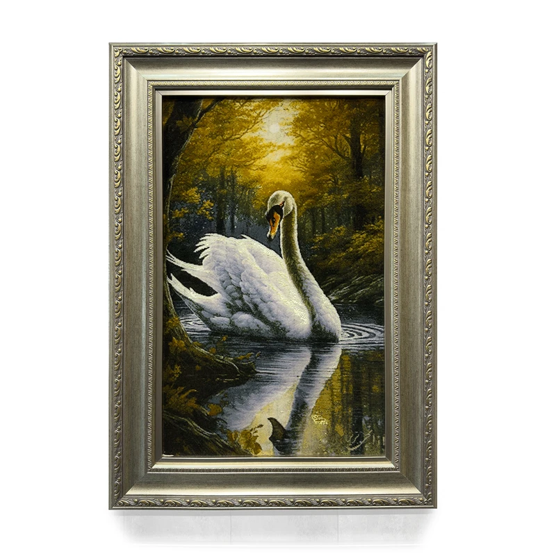 تابلو فرش دستباف طرح قو کد 983