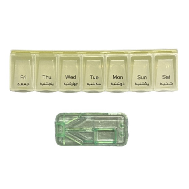 یادآور و نگهدارنده قرص مدل هفتگی به همراه دستگاه تقسیم قرص