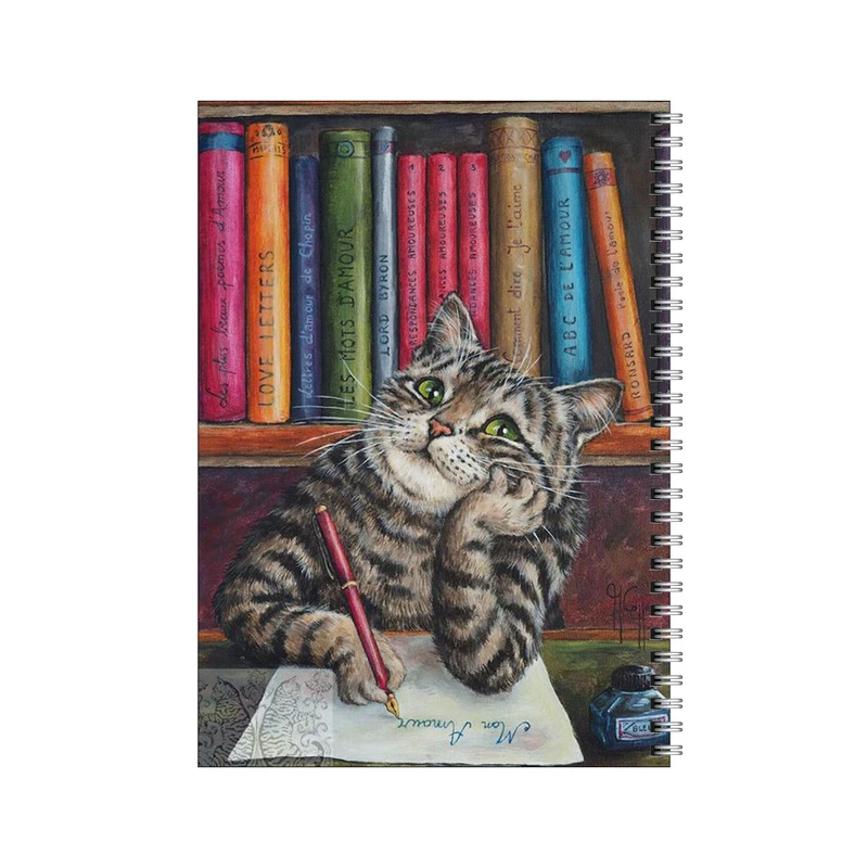 دفتر مشق 100 برگ بامبیلیپ طرح گربه متفکر نامه نویس کد 5409264