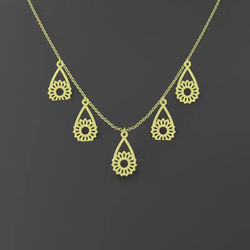 گردنبند طلا 18 عیار زنانه مدوپد مدل گل کد RNA12132