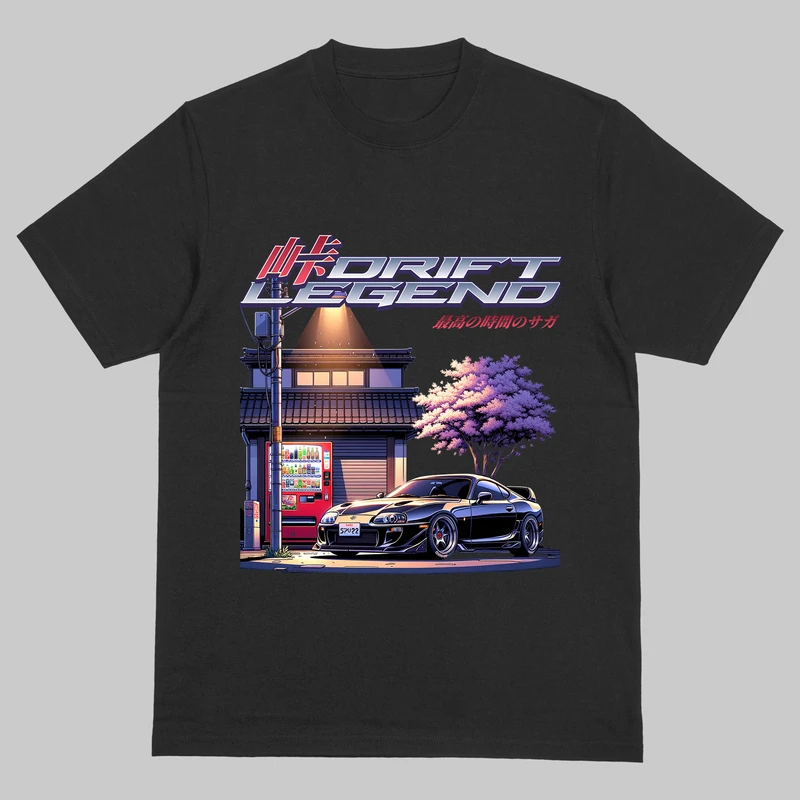 تی‌شرت آستین سه ربع مردانه مدل باکسی طرح DRIFT LEGEND