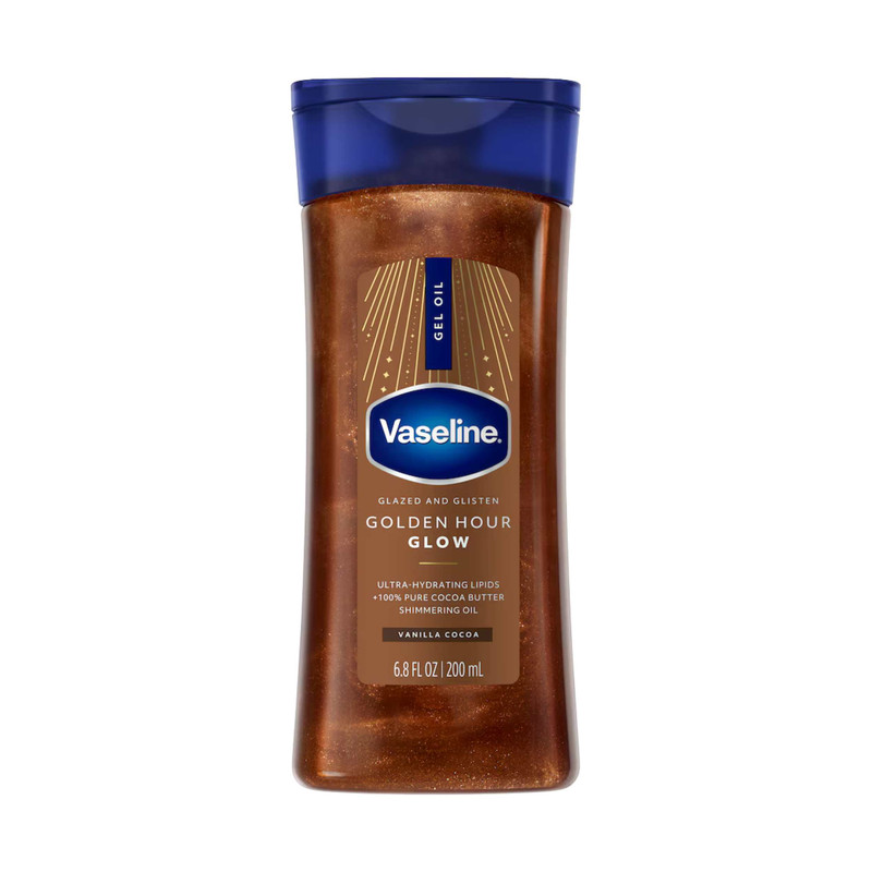 خرید و قیمت روغن بدن وازلین مدل Golden Hour Glow مناسب برای انواع پوست حجم 200 میلی لیتر