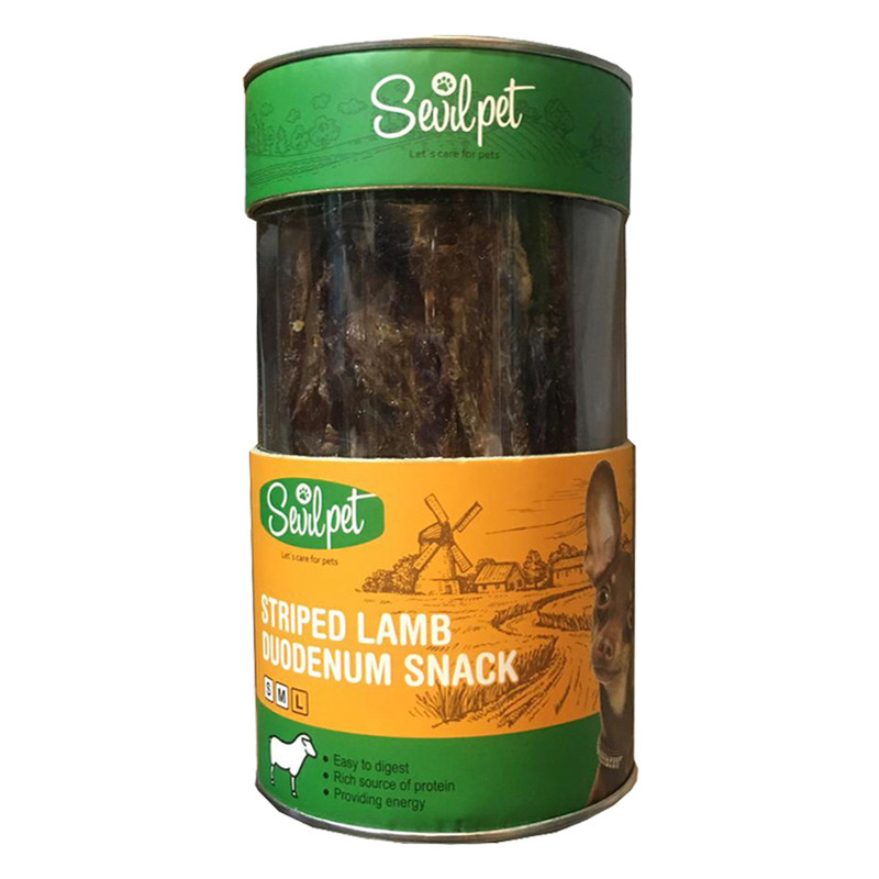 تشویقی سگ سویل پت مدل Striped Lamb Duodenum وزن ۸۰ گرم