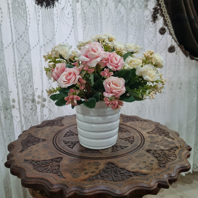 گل مصنوعی مدل بوته رز 7 شاخه گل مصنوعی مدل بوته رز 7 شاخه