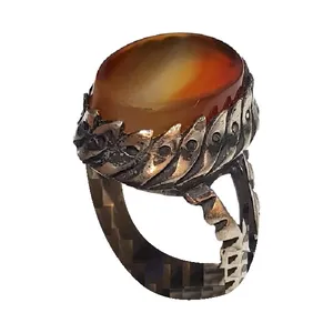 انگشتر نقره مردانه مدل عقیق شاهکار یمنی آبدار کد ASYA210