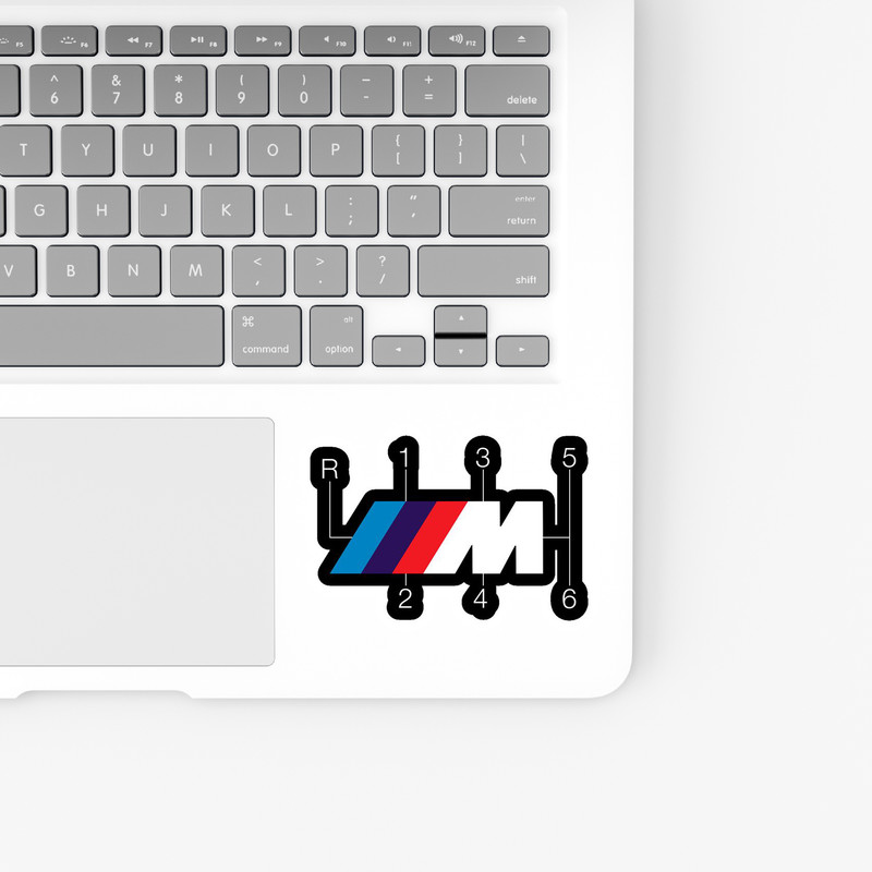 استیکر لپ تاپ و موبایل بووم طرح ماشین مدل M کد ZX007