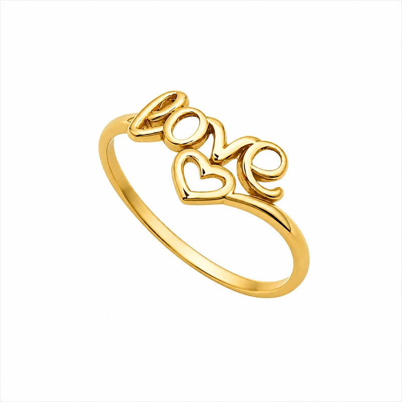 انگشتر طلا 18 عیار زنانه هانامی مدل love 