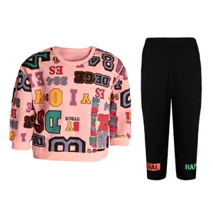 ست سویشرت و شلوار دخترانه مدل حروف انگلیسی