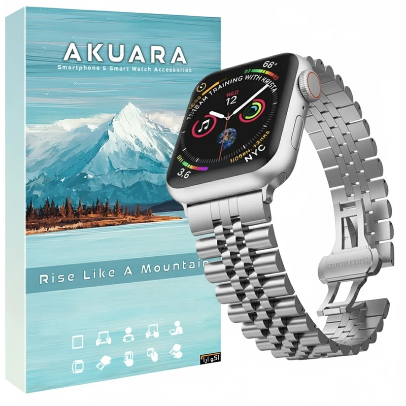 بند آکوآرا مدل 5Bead RLX مناسب برای اپل واچ 42 میلیمتری سری 2