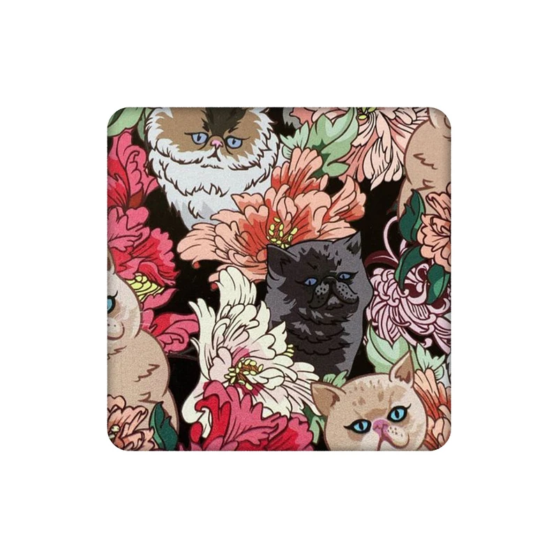 زیرلیوانی طرح گربه ها و گل ها کد 1028245