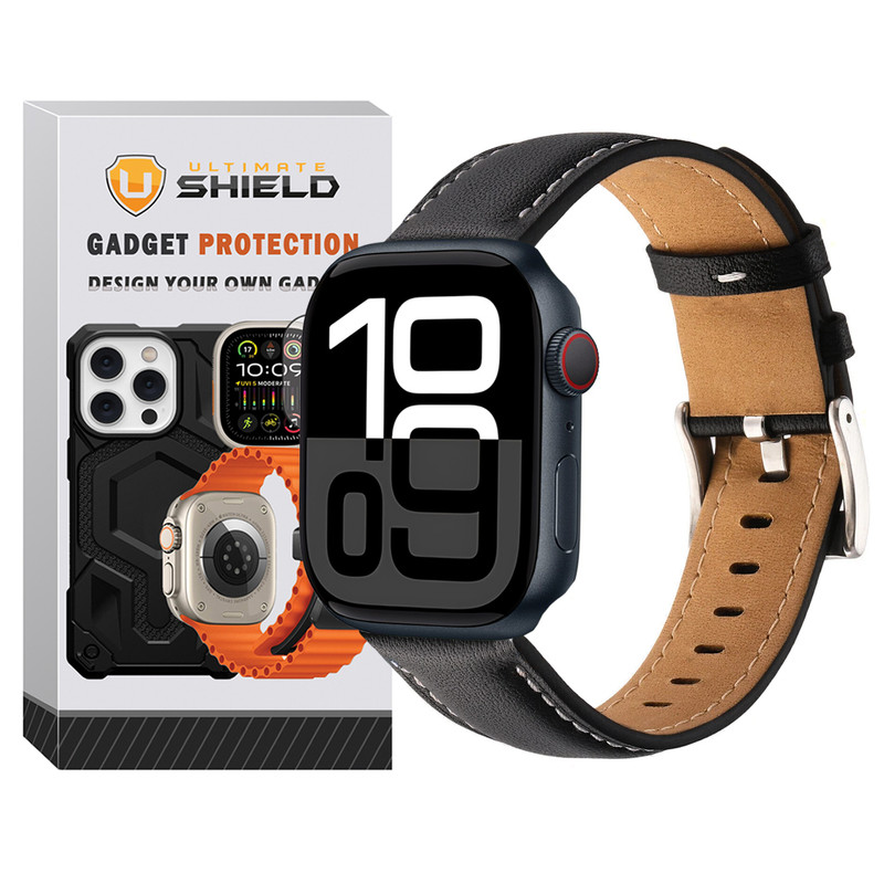 بند آلتیمیت شیلد مدل Leather SM SL مناسب برای اپل واچ سایز 46mm سری 10 