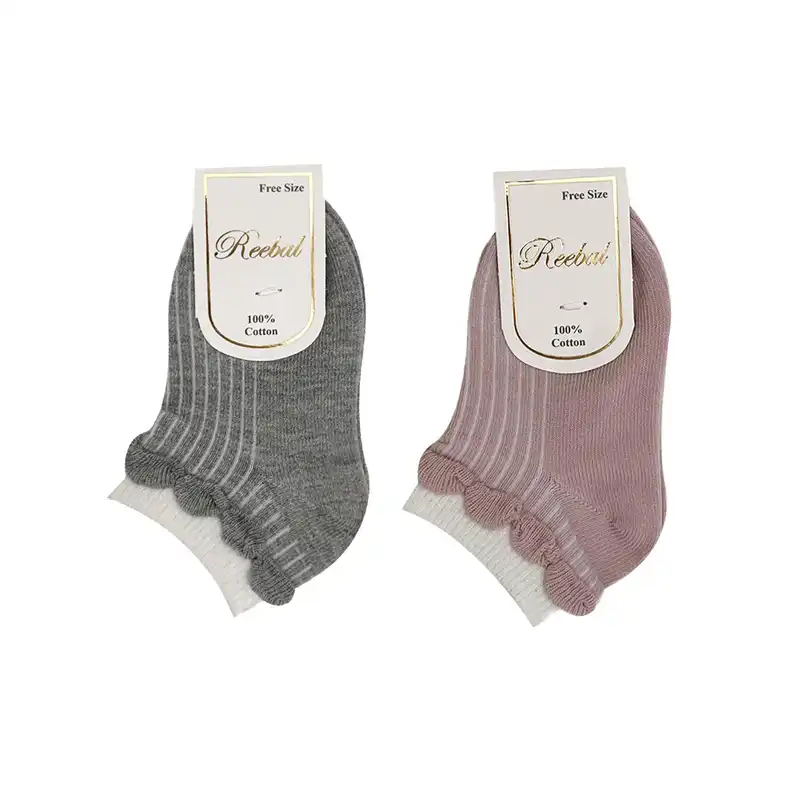 جوراب بچگانه مدل لبه چین چین بسته 2 عددی