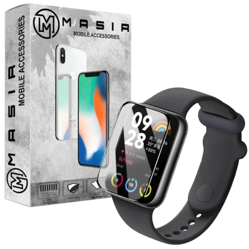 بند مسیر مدل Silicon Belt With PMMA مناسب برای ساعت هوشمند شیائومی Mi Band 8 Pro به همراه محافظ صفحه نمایش 