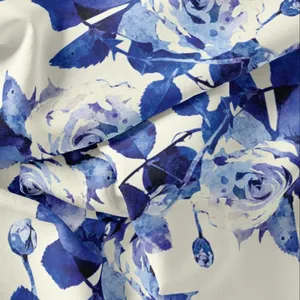 پارچه لباس کرپ حریر طرح گل کد 8019A