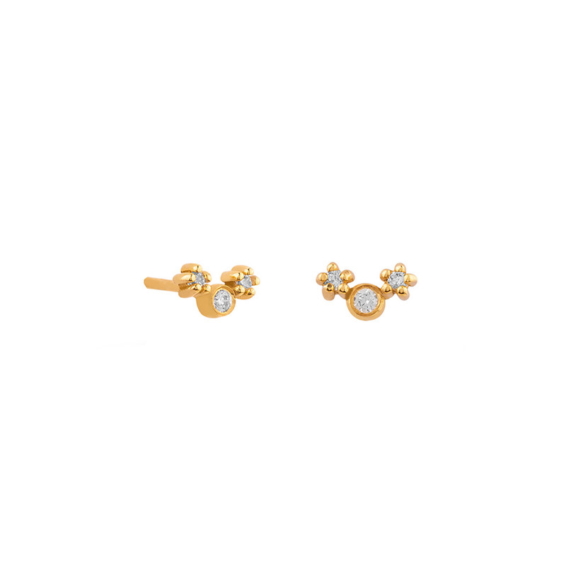 گوشواره طلا 18 عیار زنانه کیا گالری مدل AE441 - 2