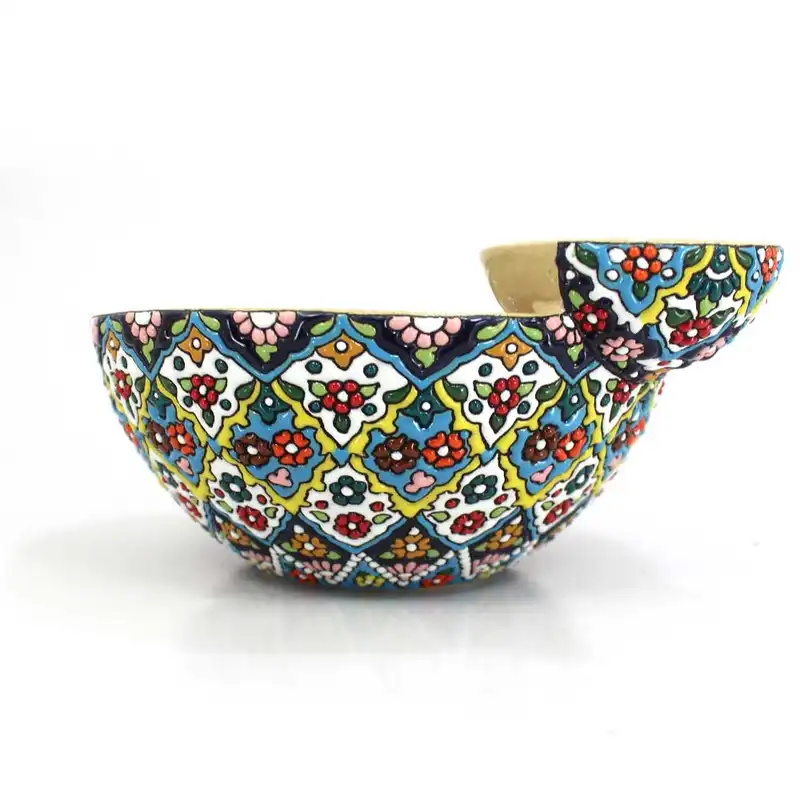 کاسه میناکاری طرح دوقولو کد khe3-1