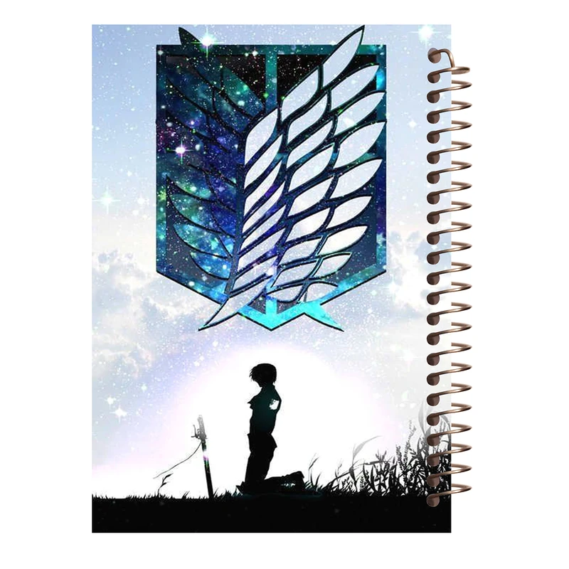 دفتر زبان 60 برگ طرح انیمه اتک اف تایتان مدل بالهای آزادی کد L226