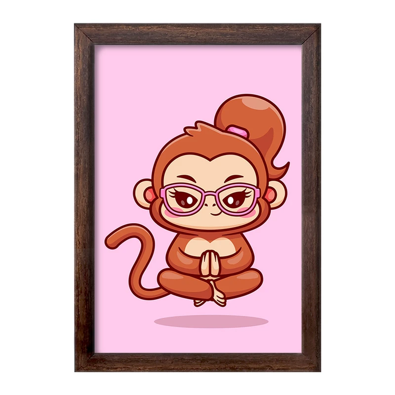 تابلو خندالو طرح حیوانات بامزه میمون کد 29446