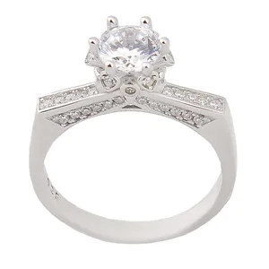 انگشتر نقره زنانه بازرگانی میلادی مدل آبکاری رادیوم کد AWR_894