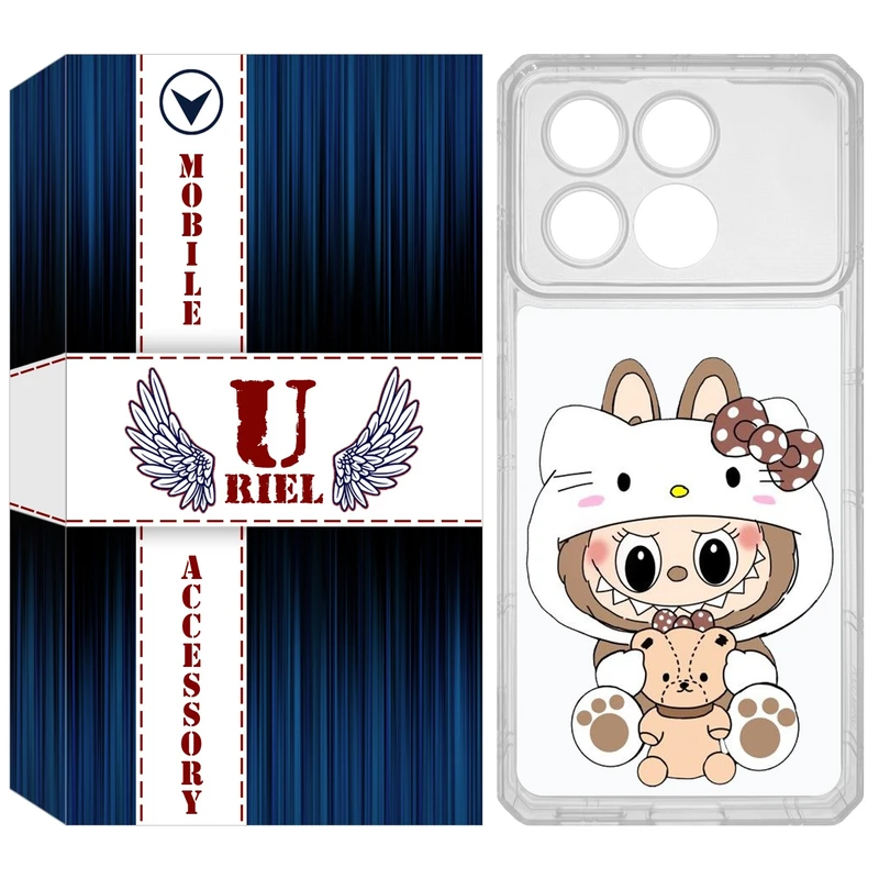 کاور یوریل مدل Clear کد 124 طرح لبوبو Labubu مناسب برای گوشی موبایل شیائومی Poco X6 Pro