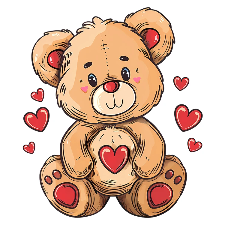 استیکر پارچه و لباس پاد آفرین مدل خرس تدی کد S658