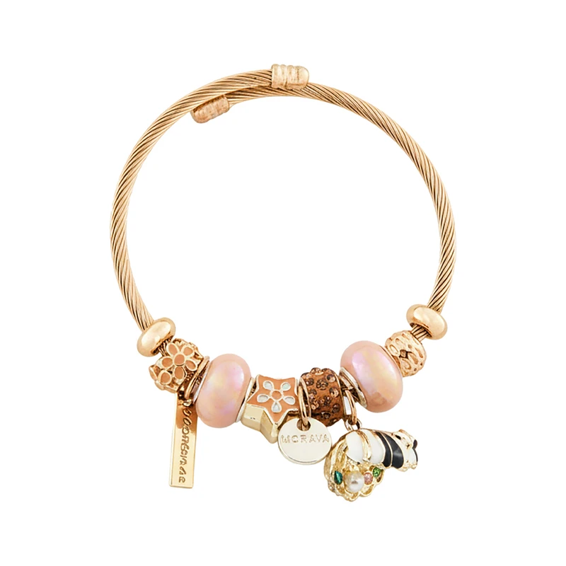 دستبند النگویی زنانه مدل پاندورا صدف کد 2132