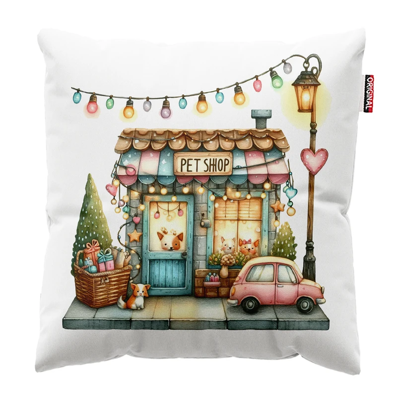 کوسن پاد آفرین مدل دامپزشک پت شاپ کد PK301951 سایز 30*30 سانتی متر