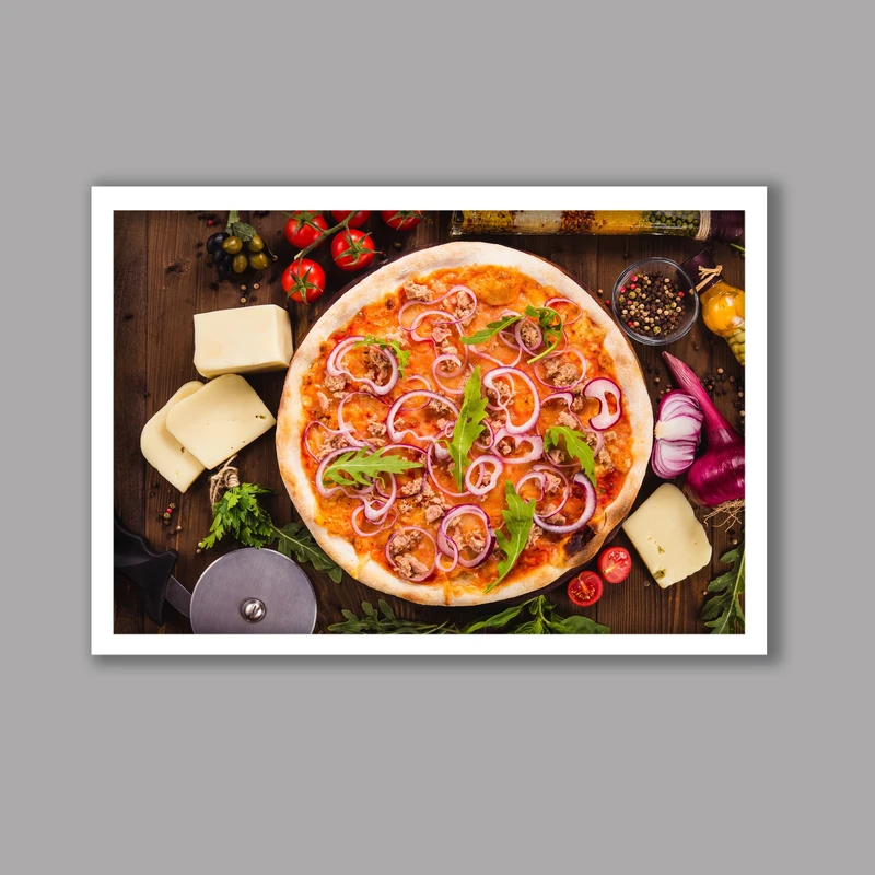 تابلو مدل آشپزخانه طرح پیتزا کد LA-G10186