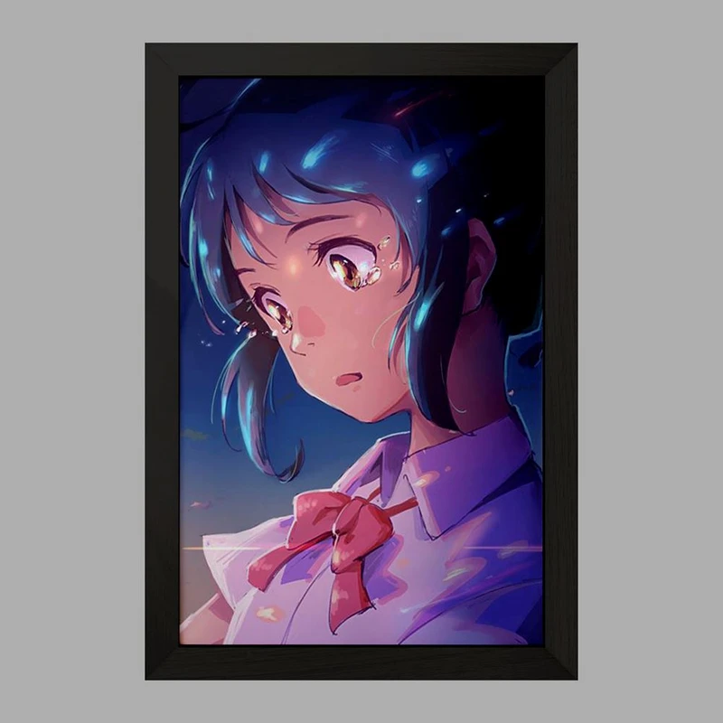 تابلو خندالو مدل میتسویا میامیزو انیمه یورنیم Your Name  کد 16292