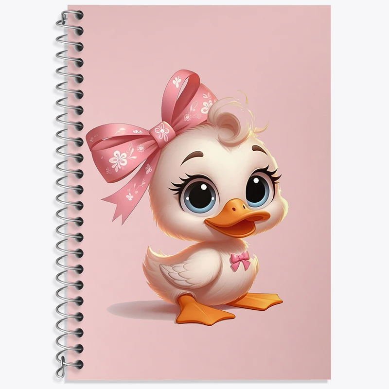 دفتر زبان 50 برگ خندالو مدل دو خط طرح اردک بامزه کد N4882