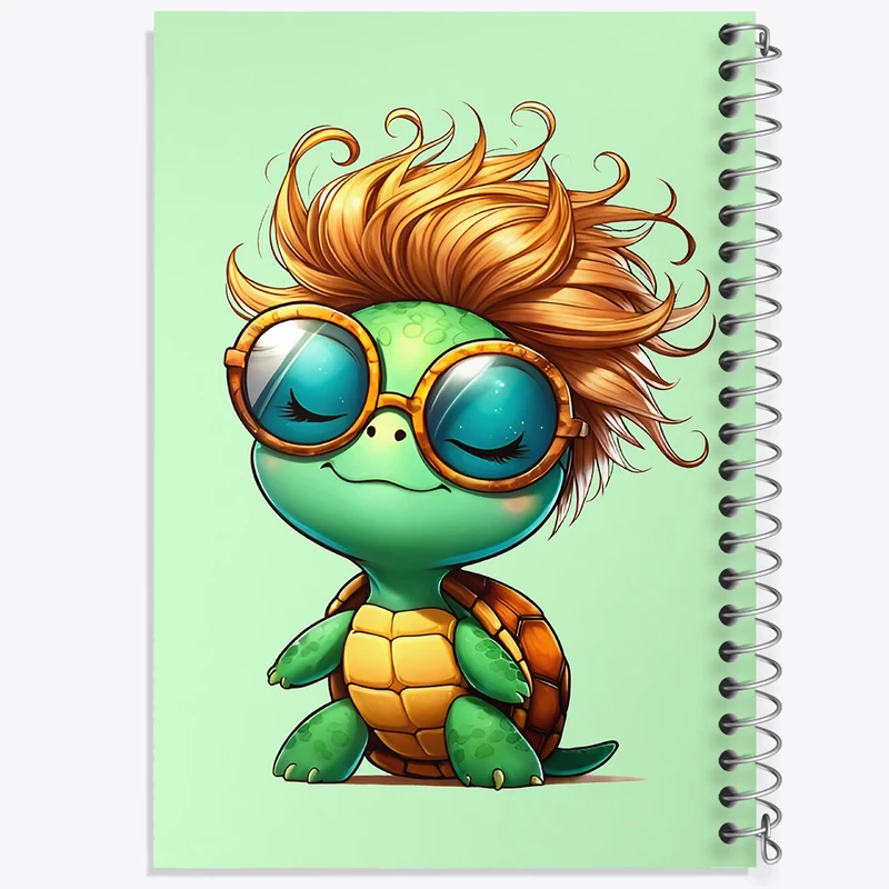 دفتر مشق 100 برگ خندالو طرح لاکپشت کیوت کد F6796