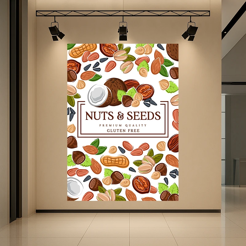 تابلو بوم طرح مخمل آجیل مدل دانه ها کد AR3059981