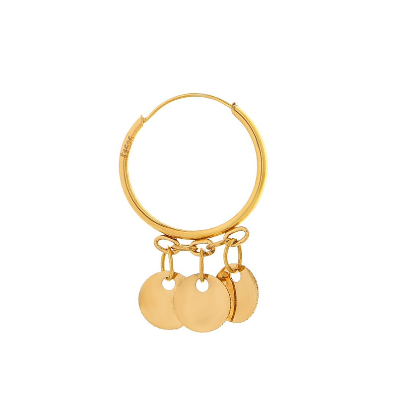 گوشواره حلقه‌ای طلا 18 عیار زنانه هور گالری مدل پولک 3 کد RCE705 - 2