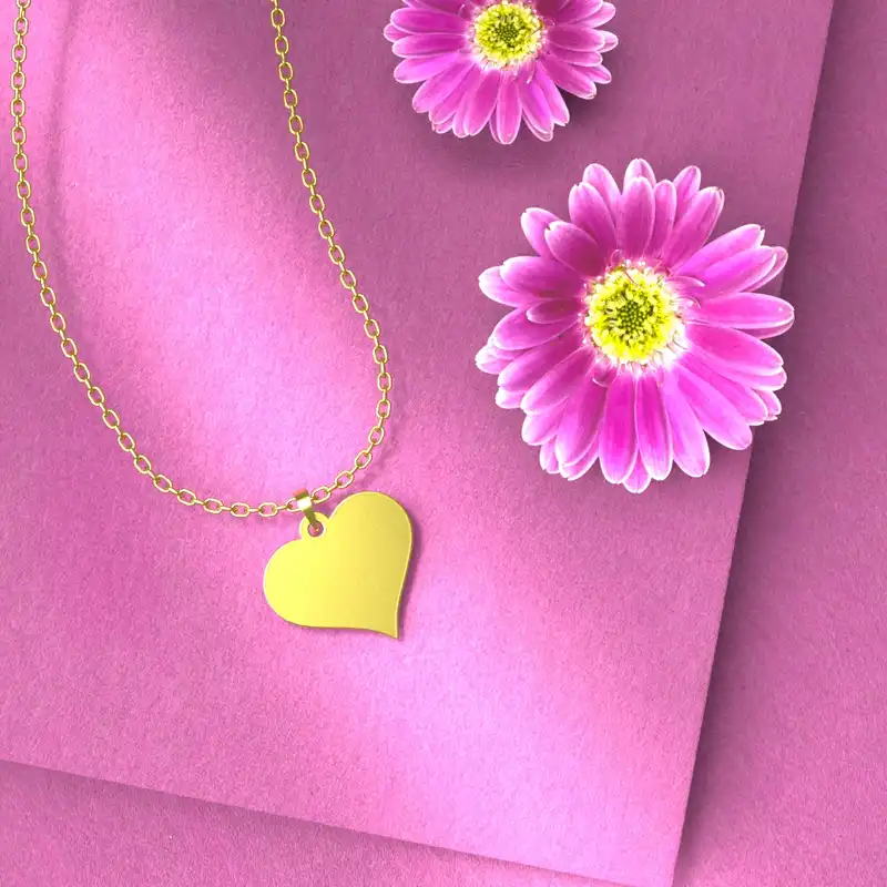 گردنبند طلا 18 عیار زنانه مدوپد مدل قلب کد E1041