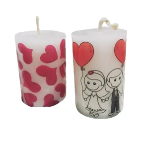 شمع دست ساز مدل استوانه مجموعه دو عددی