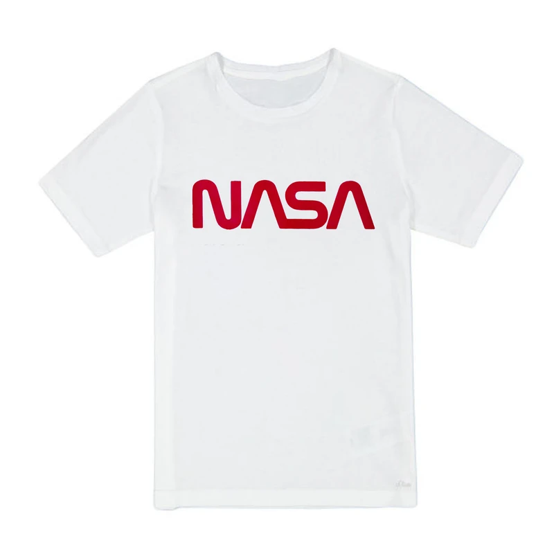 تی شرت آستین کوتاه پسرانه مدل NASA کد BA16 رنگ سفید