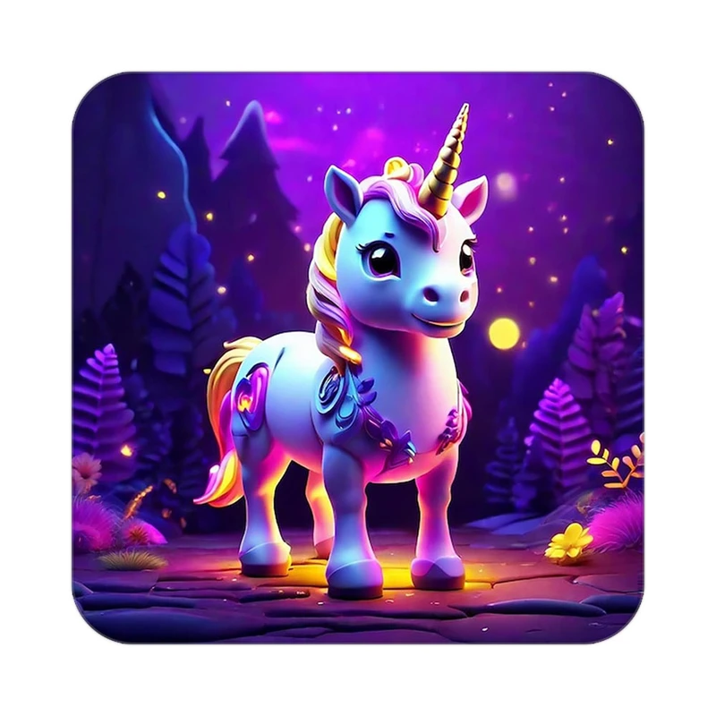 زیر لیوانی کاکتی طرح اسب تک شاخ و یونیکورن مدل mp30701