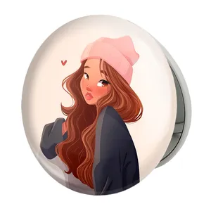 آینه جیبی خندالو طرح دخترانه مدل تاشو کد 25630 