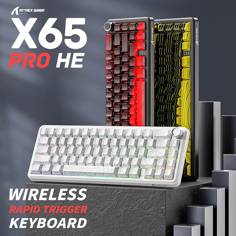 کیبورد بی سیم گیمینگ اتک شارک مدل X65 Pro HE 8K