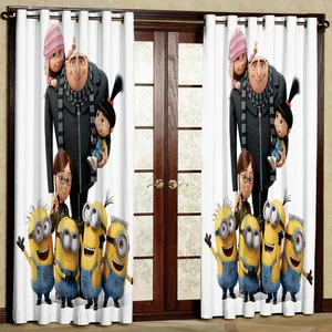 پرده مدل مینیون ها هازان پانچی کد 2647 سایز 140x200 سانتی متر