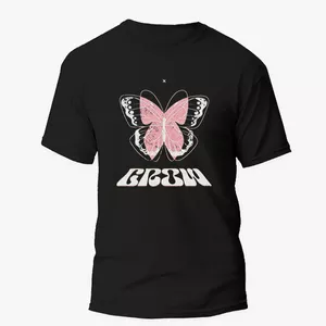 تی شرت آستین کوتاه دخترانه مدل پروانه کد z011