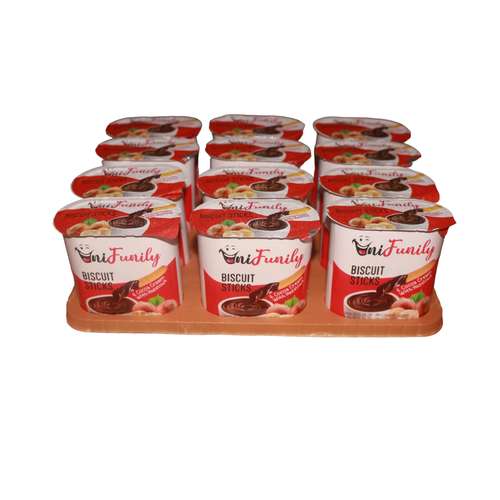 بیسکو کراکر با شکلات فندقی یونی فانیلی - 750 گرم بسته 12 عددی