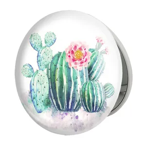 آینه جیبی خندالو طرح کاکتوس مدل تاشو کد 5298 