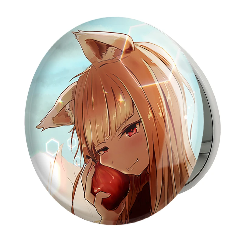 آینه جیبی خندالو طرح هولو انیمه ادویه و گرگ مدل تاشو کد 36128