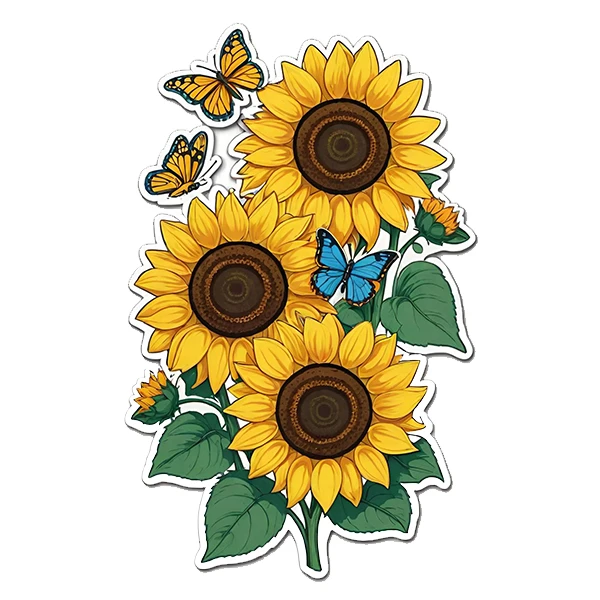 استیکر پارچه و لباس پاد آفرین طرح گل آفتابگردان کد 560